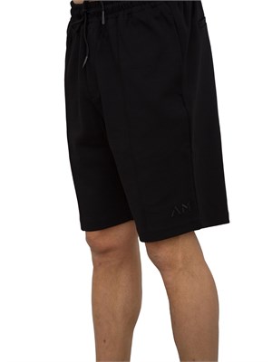 Bermuda uomo Antony Morato in felpa di cotone nera con cucitura piega in UOMO
