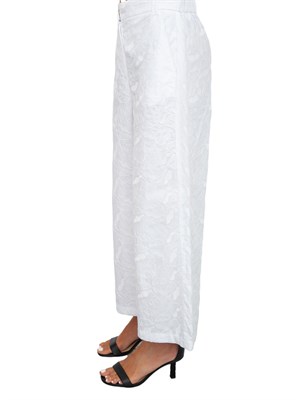 Pantaloni iBlues in popeline di cotone bianco con ricami in DONNA