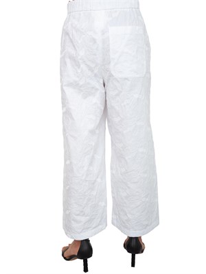Pantaloni iBlues in popeline di cotone bianco con ricami in DONNA