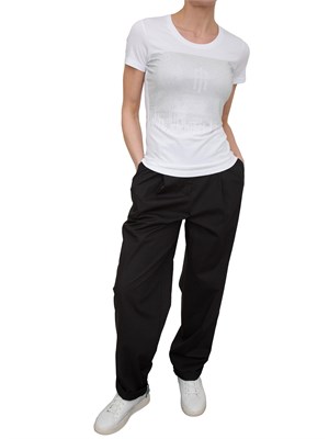 T-shirt con strass Fracomina bianco in DONNA