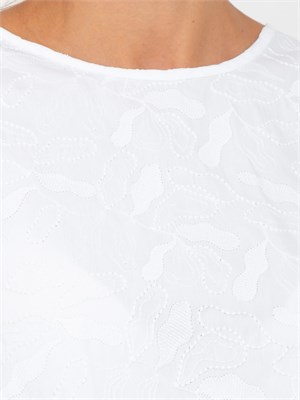 Top svasato iBlues in popeline di cotone bianco con ricami in DONNA