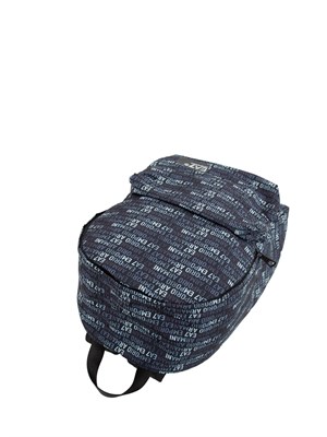 Zaino uomo blu EA7 Emporio Armani in tessuto stampa logo all-over in UOMO