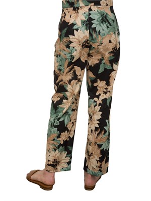 Pantaloni donna Emme Marella in popeline di puro cotone con fantasia floreale in DONNA