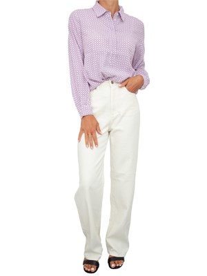 Camicia Emme Marella viola in viscosa con fantasia geometrica in DONNA