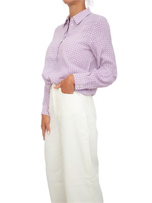 Camicia Emme Marella viola in viscosa con fantasia geometrica in DONNA