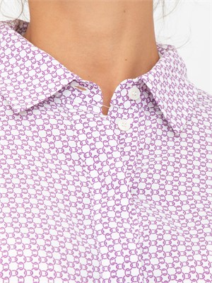 Camicia Emme Marella viola in viscosa con fantasia geometrica in DONNA