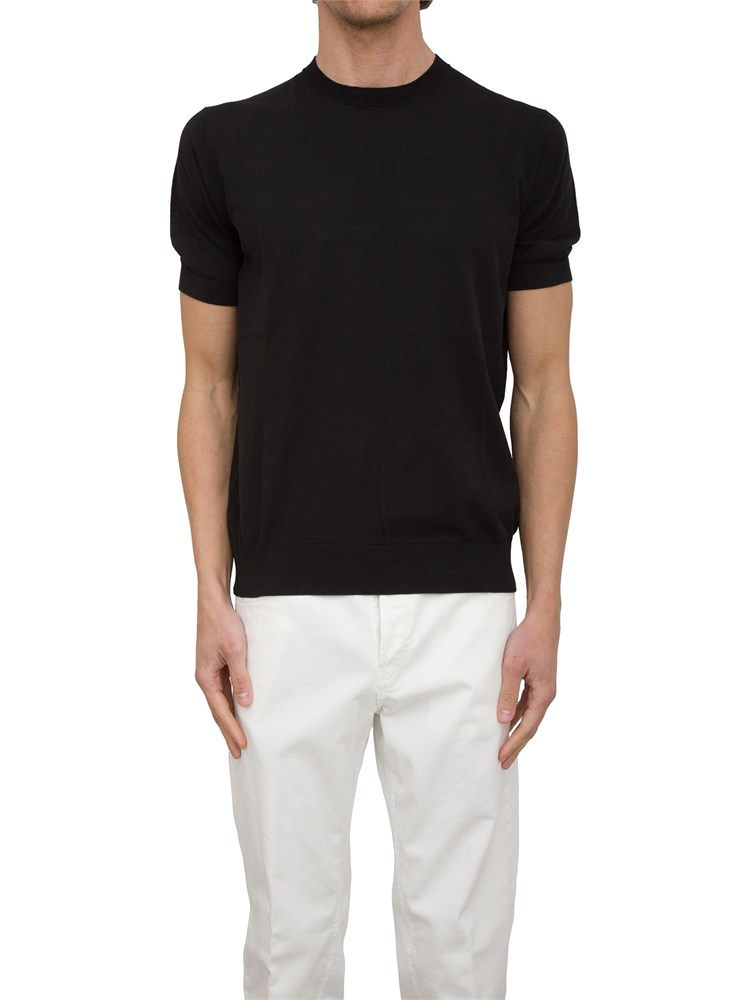 Maglia girocollo Paolo Pecora in cotone extra fine nero