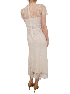 Abito midi Blugirl in pizzo beige con ricamo in DONNA