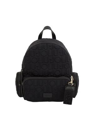 Zaino nero Liu Jo stampa logata in rilievo in DONNA