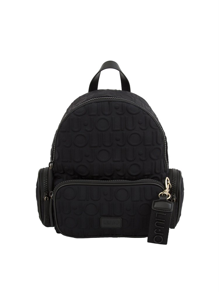 Zaino nero Liu Jo stampa logata in rilievo