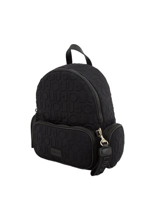 Zaino nero Liu Jo stampa logata in rilievo in DONNA