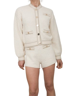 Bomber Blugirl bianco jacquard bouclé in DONNA