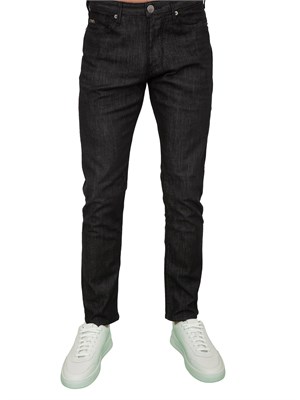 Jeans uomo slim fit Emporio Armani in denim nero effetto used in UOMO