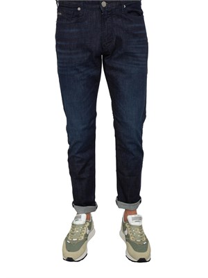 Jeans slim fit Emporio Armani uomo in denim scuro effetto washed in UOMO