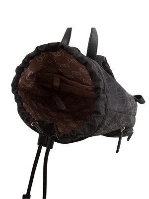 Zaino nero Liu Jo in nylon jacquard logo all over in DONNA
