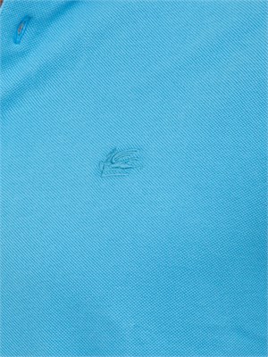 Polo azzurra Etro in cotone con dettaglio stampa floreale sul collo in UOMO