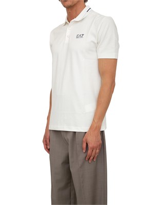 Polo uomo EA7 Emporio Armani Tennis Club in cotone stretch avorio in UOMO
