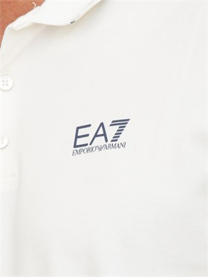 Polo uomo EA7 Emporio Armani Tennis Club in cotone stretch avorio in UOMO