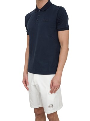 EA7 EMPORIO ARMANI Polo Ea7 Lux Identity in misto modal blu in UOMO