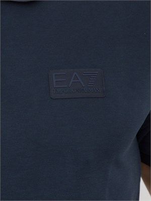 EA7 EMPORIO ARMANI Polo Ea7 Lux Identity in misto modal blu in UOMO