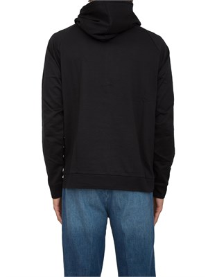 Felpa con cappuccio Boss con zip e stampa a righe in UOMO