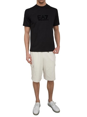 EA7 EMPORIO ARMANI T-shirt EA7 Lux Identity in jersey di misto modal nero in UOMO