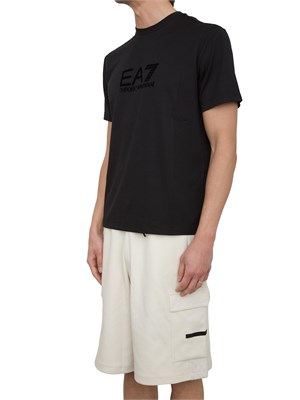 EA7 EMPORIO ARMANI T-shirt EA7 Lux Identity in jersey di misto modal nero in UOMO