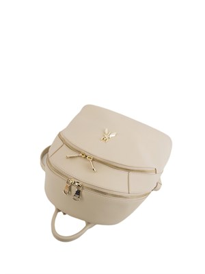 Zaino beige Patrizia Pepe in pelle martellata in DONNA