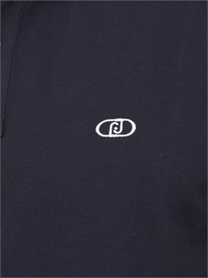 LIU JO Polo uomo Liu-jo in cotone blu con con logo a contrasto e dettaglio colletto in UOMO