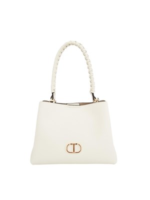 TWIN-SET Borsa a spalla avorio Twinset manico intrecciato in DONNA