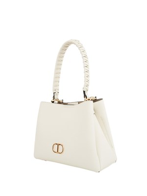 TWIN-SET Borsa a spalla avorio Twinset manico intrecciato in DONNA
