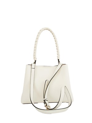 TWIN-SET Borsa a spalla avorio Twinset manico intrecciato in DONNA