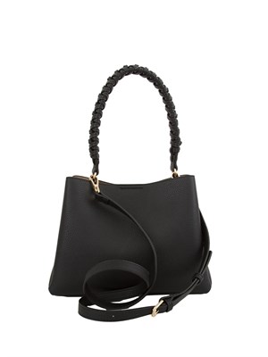 TWIN-SET Borsa a spalla nera Twinset manico intrecciato in DONNA
