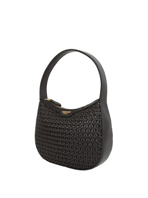 TWIN-SET Borsa hobo nera Twinset lavorazione intrecciata in DONNA