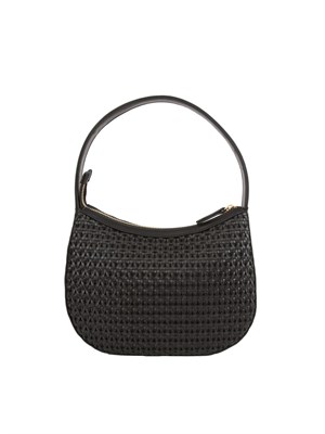 TWIN-SET Borsa hobo nera Twinset lavorazione intrecciata in DONNA