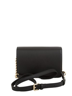 TWIN-SET Borsa nera Twinset con patta e tracolla catena ed ecopelle in DONNA