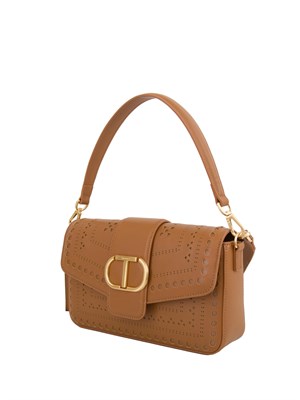 TWIN-SET Borsa a mano e tracolla cuoio Twinset lavorazione traforata in DONNA