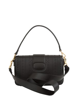 TWIN-SET Borsa a mano e tracolla nera Twinset lavorazione traforata in DONNA
