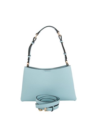 TWIN-SET Borsa a spalla celeste Twinset ecopelle martellata in DONNA