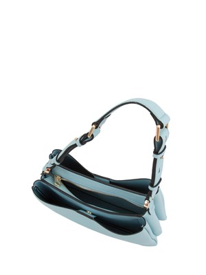TWIN-SET Borsa a spalla celeste Twinset ecopelle martellata in DONNA