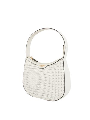 TWIN-SET Borsa hobo bianca Twinset lavorazione intrecciata in DONNA