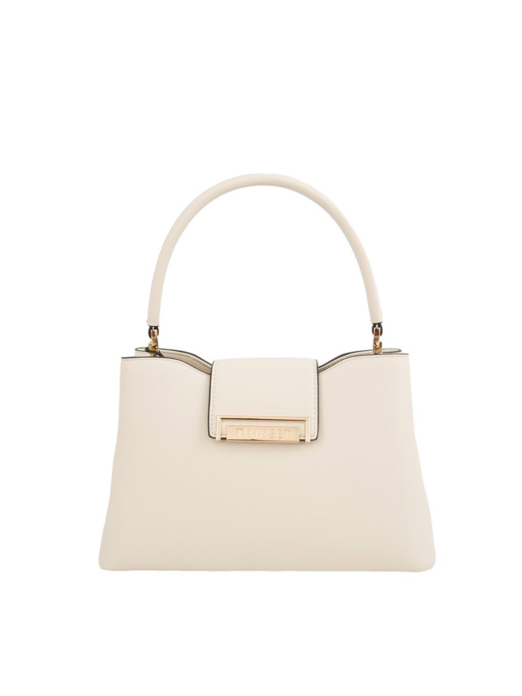 TWIN-SET Borsa a spalla avorio Twinset ecopelle liscia