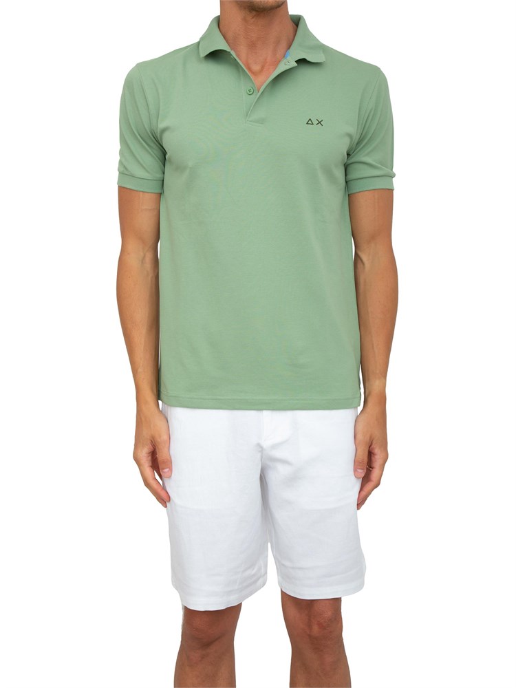 Polo Sun68 verde con logo ricamato