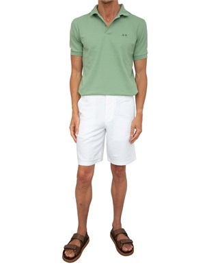 Polo Sun68 verde con logo ricamato in UOMO