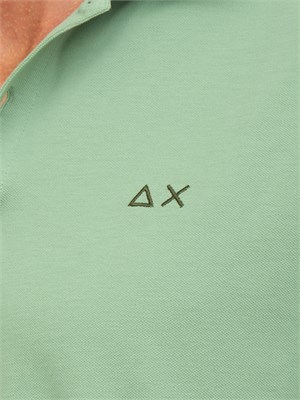 Polo Sun68 verde con logo ricamato in UOMO