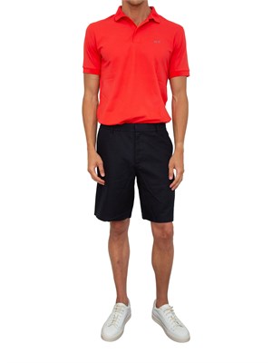 Polo Sun68 rossa con logo ricamato in UOMO