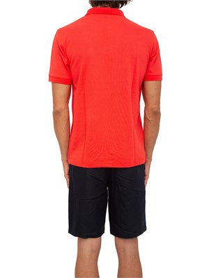 Polo Sun68 rossa con logo ricamato in UOMO