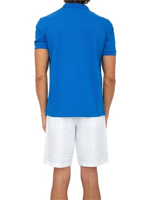 Polo Sun68 blu con logo ricamato in UOMO