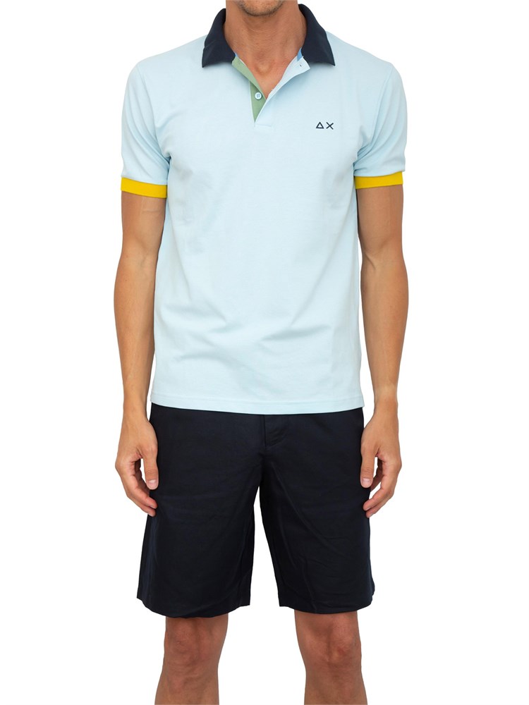 Polo Sun 68 in piquet di cotone azzurro