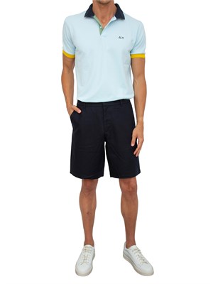 Polo Sun 68 in piquet di cotone azzurro in UOMO